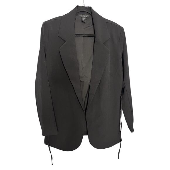 Athleta Endless Blazer Primatwill Jacket Black Size 14 Tie Waist - Picture 7 of 10